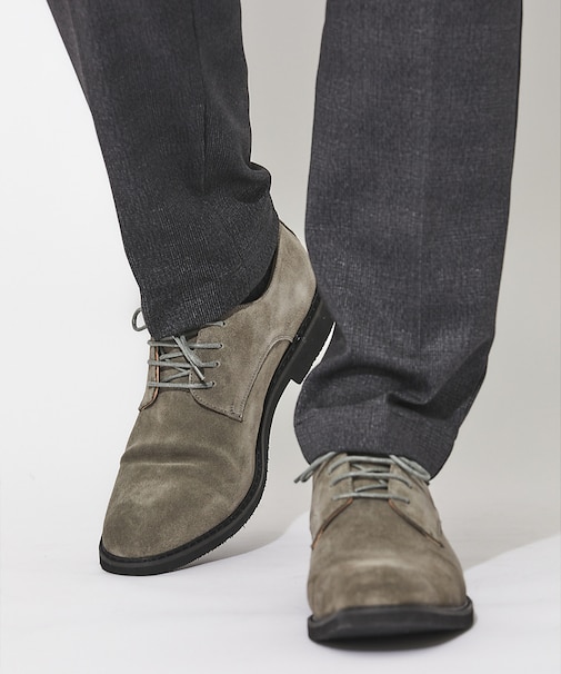 スウェード プレーントゥ シューズ