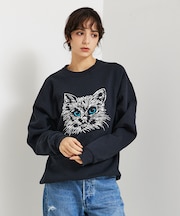 【JERZEES/ジャージーズ】 Black cat crew sweat /o