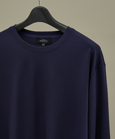 【定番】ドレスポンチ クルーネック 長袖Tシャツ / ストレッチ