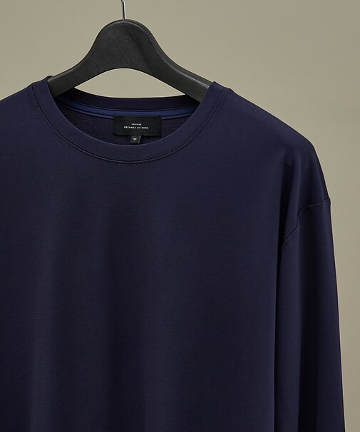 【定番】ドレスポンチ クルーネック 長袖Tシャツ / ストレッチ