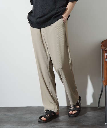 【セットアップ対応】プリーツ イージーパンツ/ ワイドパンツ