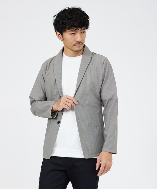 ハニカムメッシュ　ショールブルゾン