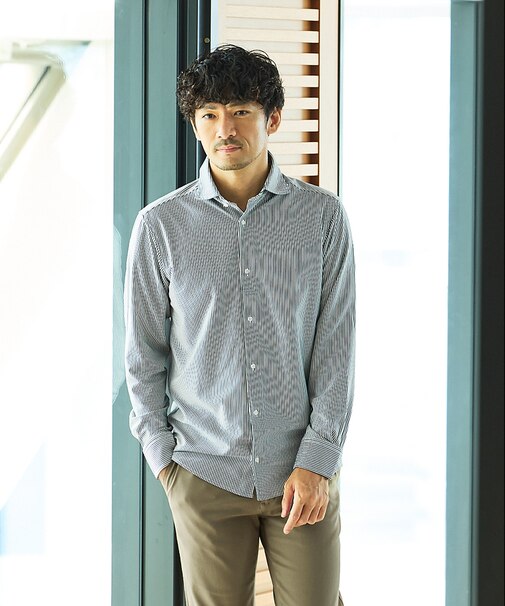 【オンオフ兼用】トリコット サッカー 長袖シャツ