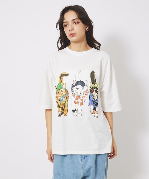 【CORISCO/コリスコ】 Animal猫 Tシャツ/アニマルTシャツ