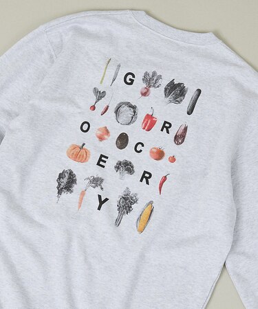 【PORTLAND-GROCERY】バックプリント クルーネックスウェット /