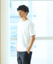 【通年生地使用】シルケット天竺ワイドリブ 半袖Tシャツ