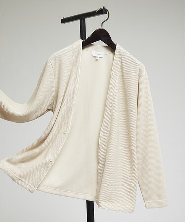 シアージャージー  2ボタン 比翼 カーディガン