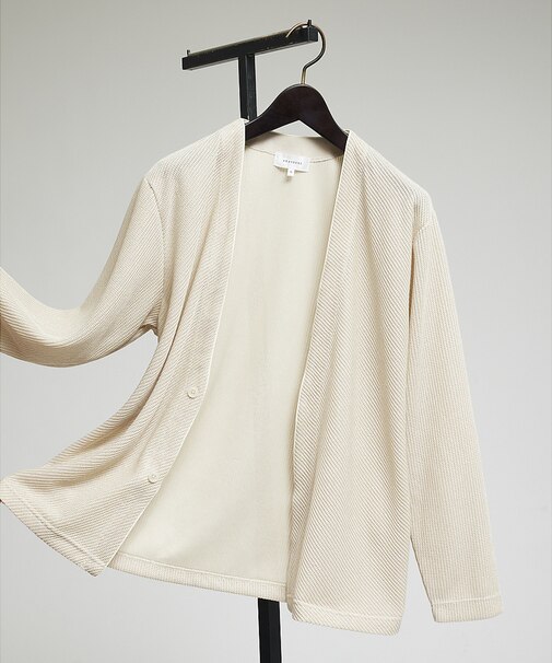 シアージャージー  2ボタン 比翼 カーディガン