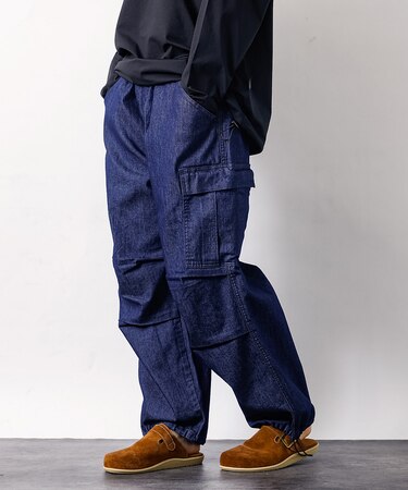 【Lee/リー】フリーサイズ リラックスワイドカーゴパンツ FLeeasy CA