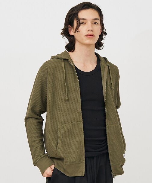 【JEMORGAN /ジェーイーモーガン 】軽量ワッフルジップパーカー ダブルジ