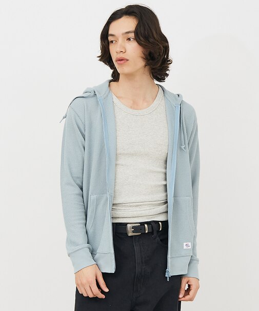 【JEMORGAN /ジェーイーモーガン 】軽量ワッフルジップパーカー ダブルジ