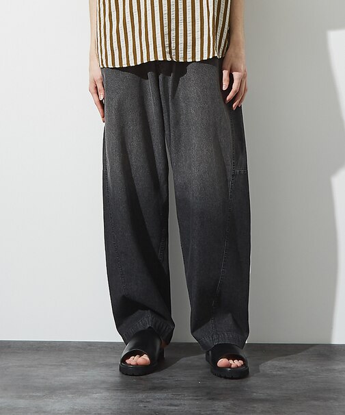 【ヴィンテージ加工】 LIGHT CURVED DENIM /ワイドデニム/ライ