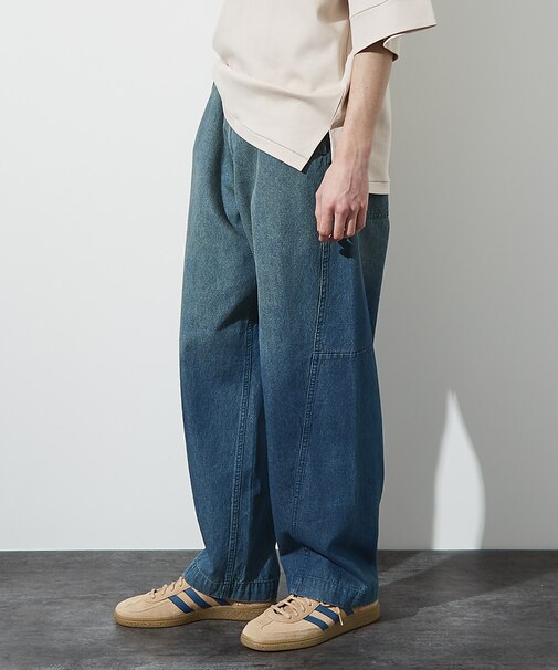【ヴィンテージ加工】 LIGHT CURVED DENIM /ワイドデニム/ライ