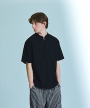 【接触冷感】Vネック スキッパーTシャツ/ヘンリーネック/COVEROSS(R)