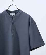【接触冷感】Vネック スキッパーTシャツ/ヘンリーネック/COVEROSS(R)