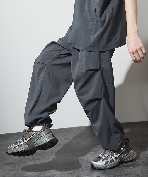 【セットアップ対応】 ウーブン ドライ パラシュートパンツ / ワイドパンツ /