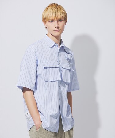ファンクショナルストライプ 半袖シャツ
