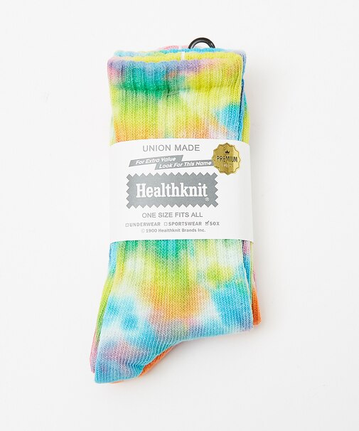 【Healthknit/ヘルスニット】2P タイダイソックス/ユニセックス【WE