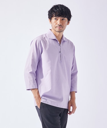 【リネンタッチ】カプリ7分袖シャツ