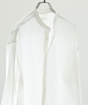 【LUXE Linen Solaro】バンドカラー リネンシャツ