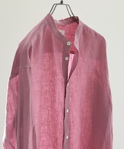 【LUXE Linen Solaro】バンドカラー リネンシャツ