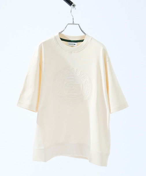 【LACOSTE / ラコステ】トーン・オン・トーンステッチ半袖スウェット /
