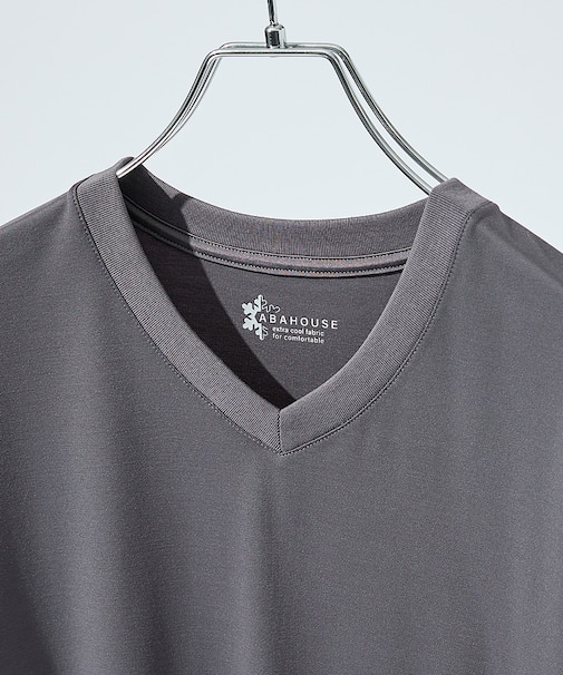 【接触冷感/WEB限定】フリーザー VネックTシャツ /アイスピケ ストレッチ