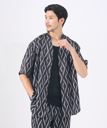 【AH ABAHOUSE/セットアップ対応】アムンゼン キーネック 半袖シャツ