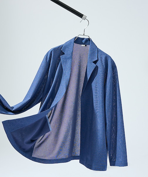 【シアー素材】SHARIR JERSEY ラペル カーディガン / 吸水速乾 軽