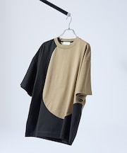 ウズマキ バイカラー 半袖Tシャツ / オーバーサイズ