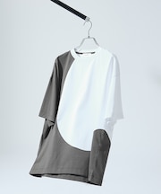 ウズマキ バイカラー 半袖Tシャツ / オーバーサイズ