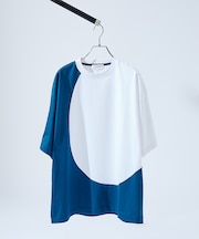 ウズマキ バイカラー 半袖Tシャツ / オーバーサイズ