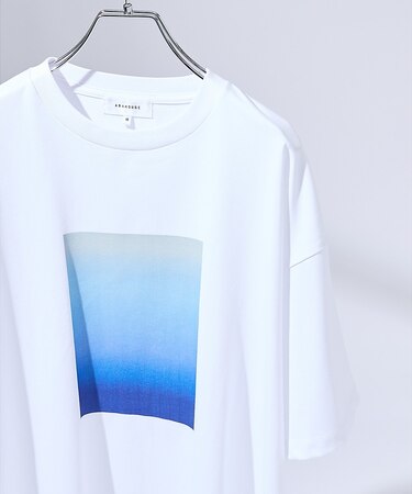 グラデーション グラフィック プリントTシャツ/オーバーサイズ