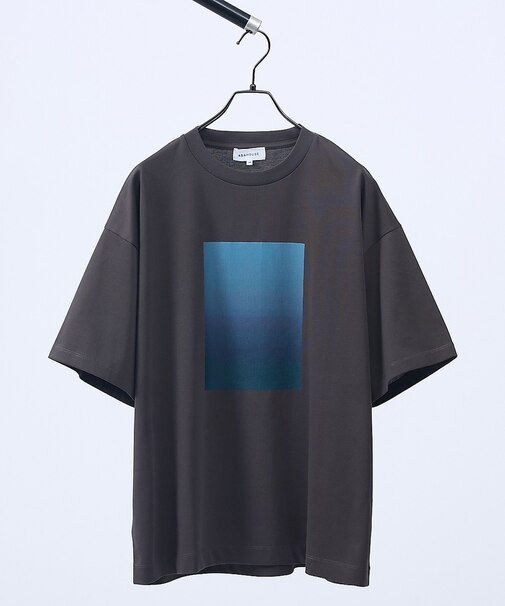 グラデーション グラフィック プリントTシャツ/オーバーサイズ