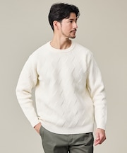 【ジオメトリック柄 / 軽量】プルオーバーニット