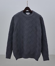 【ジオメトリック柄 / 軽量 / キックバック】プルオーバーニット