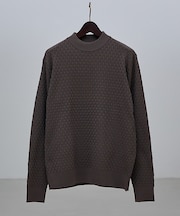 【軽量 / ハイストレッチ】ブロックチェック ジャガード ニット