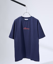 レタリングステッチ刺繍　半袖Tシャツ