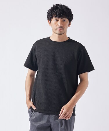 ジオメトリック柄 クルーネック 半袖 Tシャツ