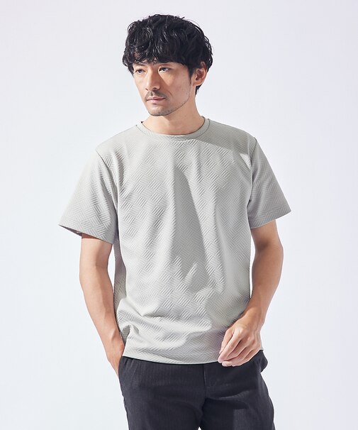 ジオメトリック柄 クルーネック 半袖 Tシャツ
