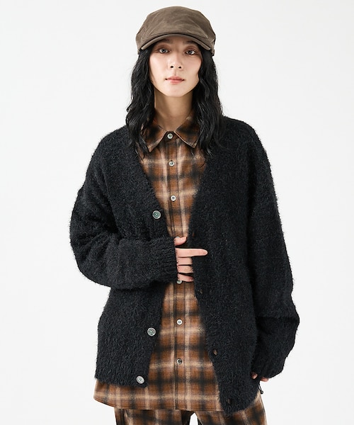 モヘアライク　カーディガン ANME カーディガン モヘアライクVネックニットカーディガン