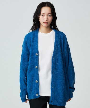 【Revo.レボ】 モヘアライク ニット カーディガン/ルーズフィット /ユニセ