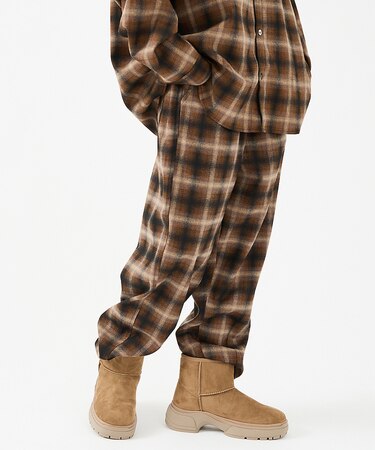 【Revo.レボ】ルーズフィットオンブレーチェックイージーパンツ /グランジ/ユ