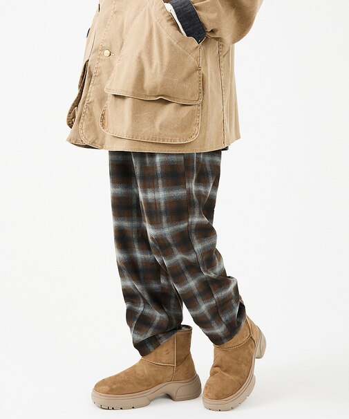 【Revo.レボ】ルーズフィットオンブレーチェックイージーパンツ /グランジ/ユ