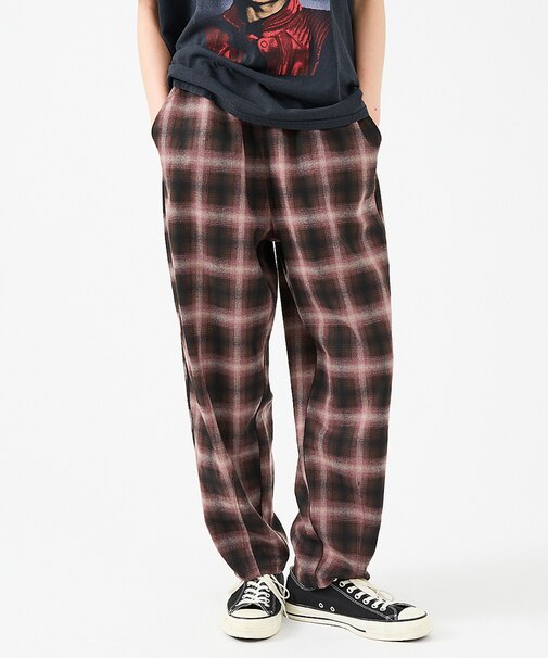 【Revo.レボ】ルーズフィットオンブレーチェックイージーパンツ /グランジ/ユ