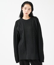 【FORTUNA/フォルトゥナ】ECOTEC-Knit/ケーブル柄ニットプルオー