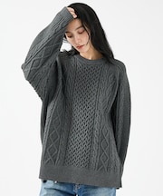 【FORTUNA/フォルトゥナ】ECOTEC-Knit/ケーブル柄ニットプルオー