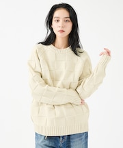 【FORTUNA/フォルトゥナ】ECOTEC-Knit/編み込み風ニットプルオー