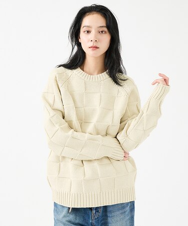 【FORTUNA/フォルトゥナ】ECOTEC-Knit/編み込み風ニットプルオー