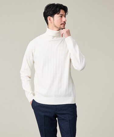 【カシミヤタッチ】タートルネック ニット/ ウォッシャブル